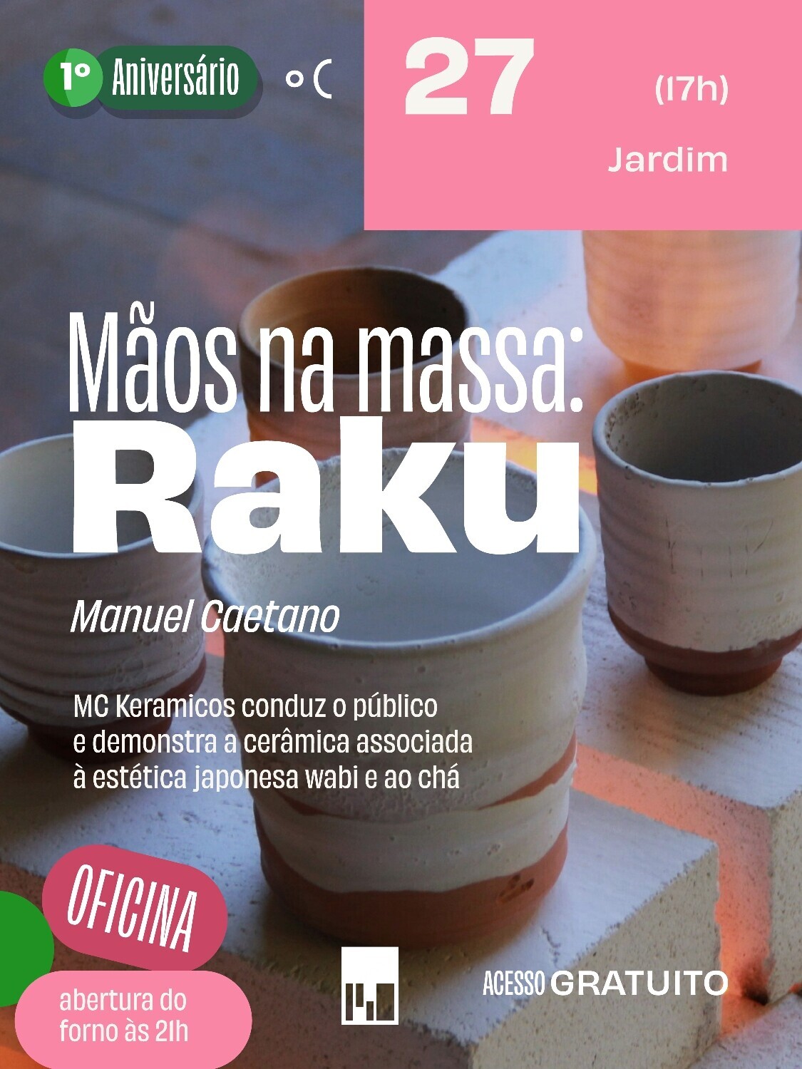Mãos na massa: oficina de raku 
